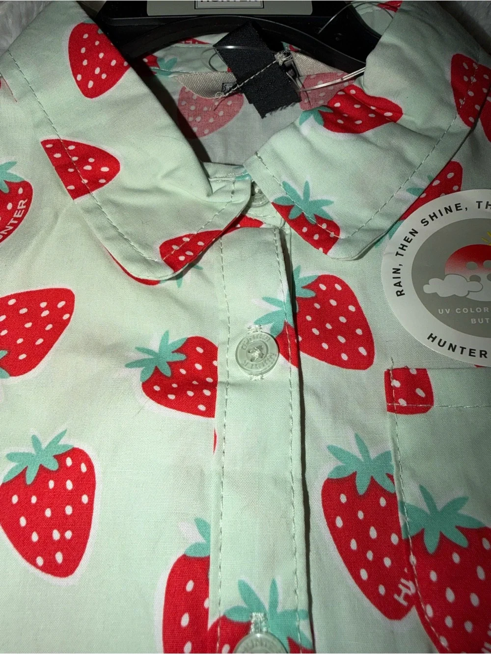Girls Strawberry Hunter Button-Front Dress - Mint & Red 4t NWT
